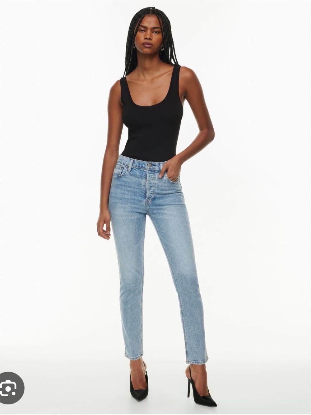 Denim Forum Skinny Jeans in Light Blue Wash